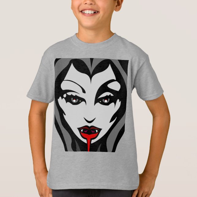 Camiseta Camisas de Halloween para niños con traje de vampi (Anverso)