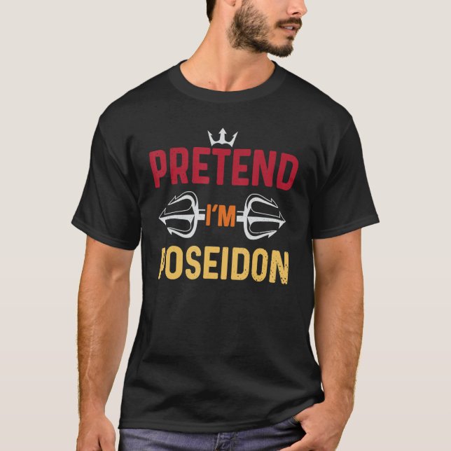 Camiseta Camisas De Halloween Pretenden Im Poseidon Costume (Anverso)