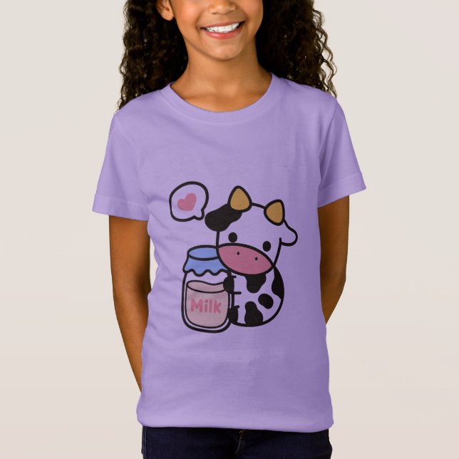 Camiseta Camisas de Kawaii y de Jar Leche Acogedoras (Anverso)