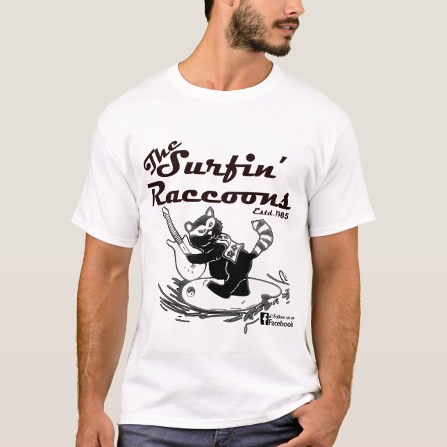 Camiseta Camisas de la banda de Raccoons de Surfin (Anverso)