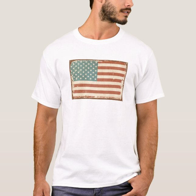 Camiseta Camisas de la bandera estadounidense con problemas (Anverso)