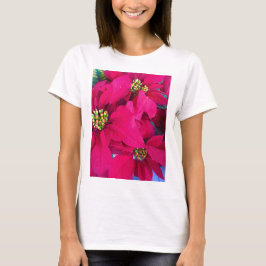 Camiseta Camisas de la poinsettias para mujeres