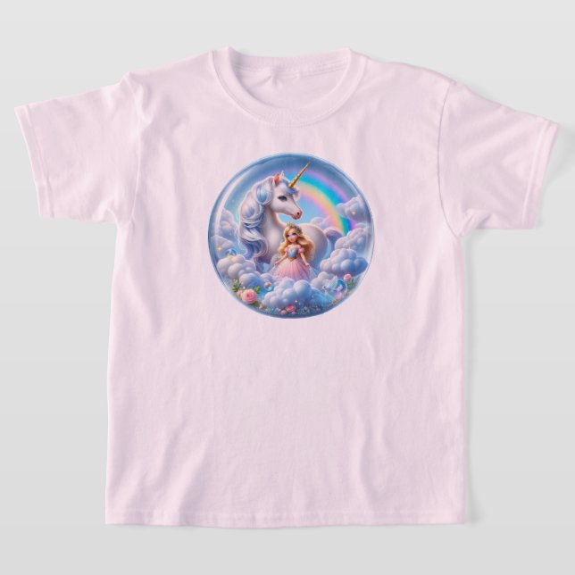 Camiseta Camisas de la Princesa Unicornio: nubes arcoiris y (Distribución)
