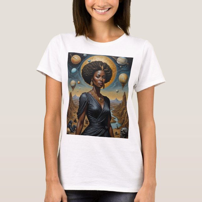 Camiseta Camisas de la Reina Cosmica de la Luna de Oro (Anverso)