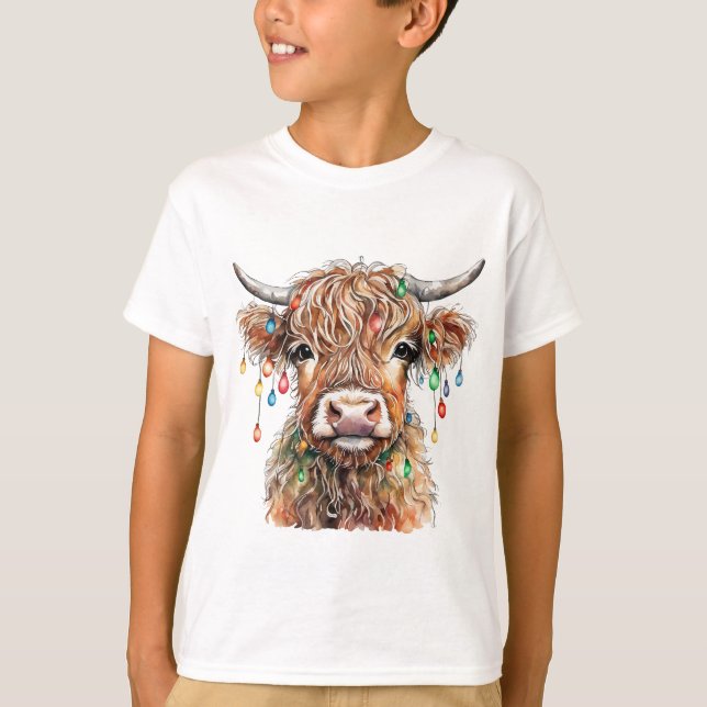 Camiseta Camisas de la vaca Highland (Anverso)