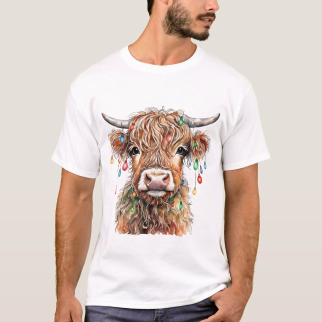 Camiseta Camisas de la vaca Highland (Anverso)