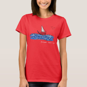 Camiseta Camisas de largo alcance de la gaviota de mar en v