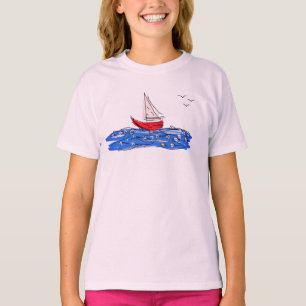 Camiseta Camisas de largo alcance de la gaviota de mar en v