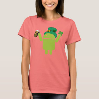 Camiseta Camisas de las damas Android Leprechaun Ringer