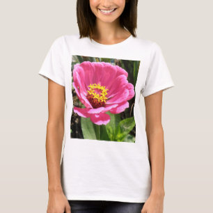 Camiseta Camisas De Las Damas De bonito Rosa Zinnias
