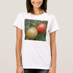 Camiseta Camisas de las damas de tomates naranja y rojos