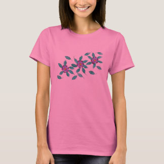 Camiseta Camisas de las flores de rosa azul púrpura y Naran