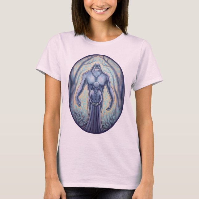 Camiseta Camisas de las mujeres de pie de playa de Sasquatc (Anverso)