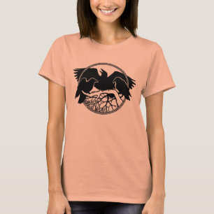 Camiseta Camisas de las mujeres Raven Shirt Raven Crow Art