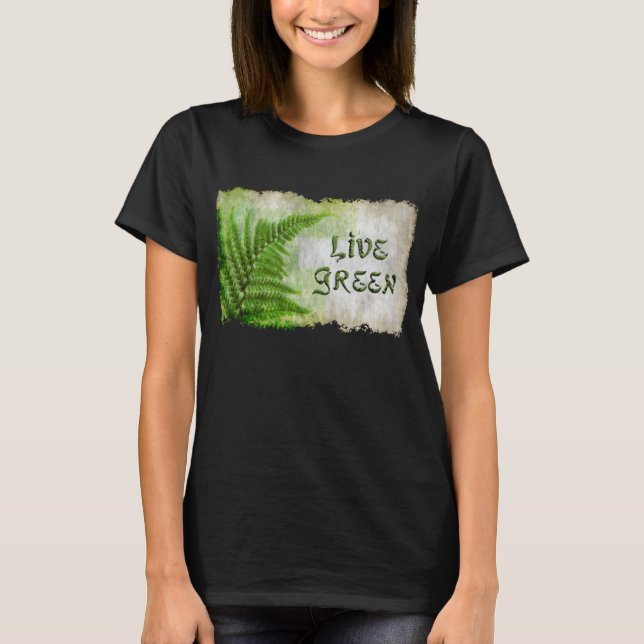 Camiseta Camisas de los amantes del arte "Live Green" del m (Anverso)