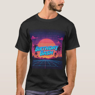 Camiseta Camisas de los años 80 de Synthwave Birthday Bash