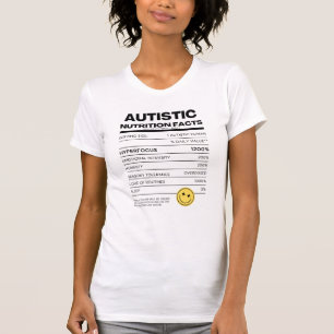 Camiseta Camisas de los hechos de la nutrición autista
