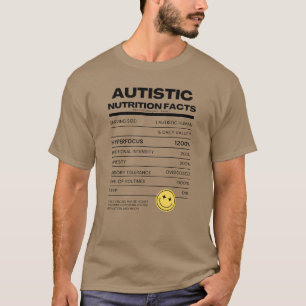 Camiseta Camisas de los hechos de la nutrición autista