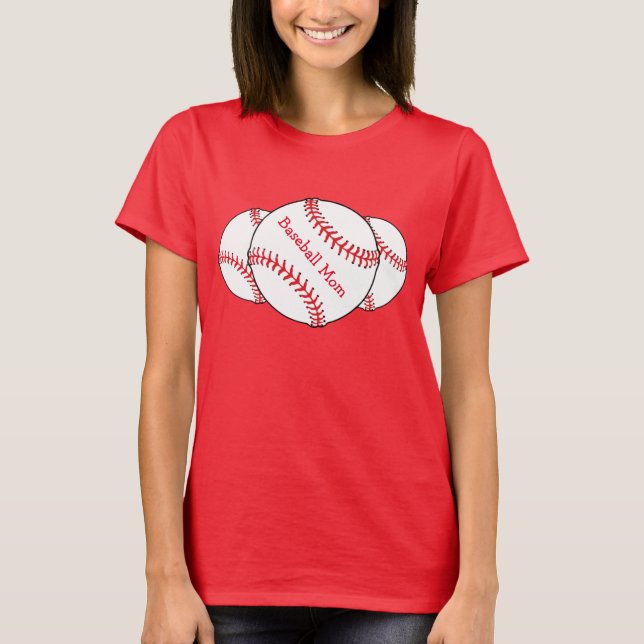 Camiseta Camisas de mamá de béisbol (Anverso)
