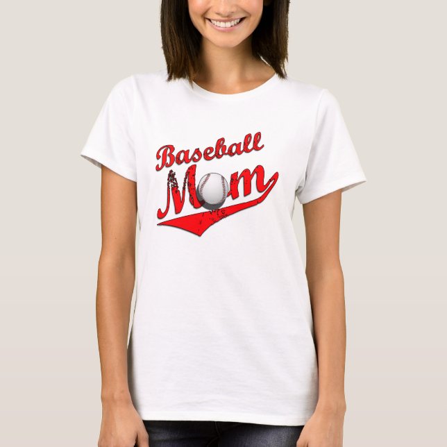 Camiseta Camisas de mamá de béisbol (Anverso)