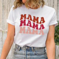 Camisas de MAMA Wavy Font Groovy