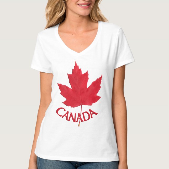 Camiseta Camisas de manitas de maple de la dama de Canadá (Anverso)