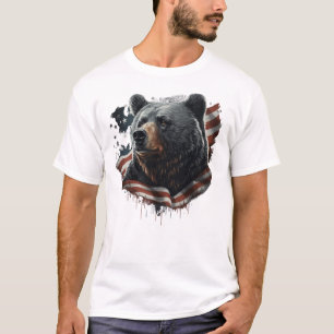 Camiseta Camisas de Meow de Gato de Oso Patriótico
