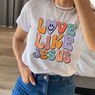 Camiseta Camisas de moda, camisas cristianas, amor como Jes