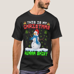 Camiseta Camisas de Navidades de Weed, Funny Hoja de Snowma