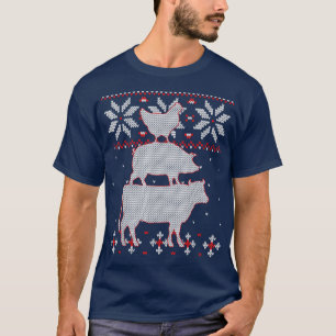 Camiseta Camisas De Navidades Feo De Pollos Y Vacas, Grano