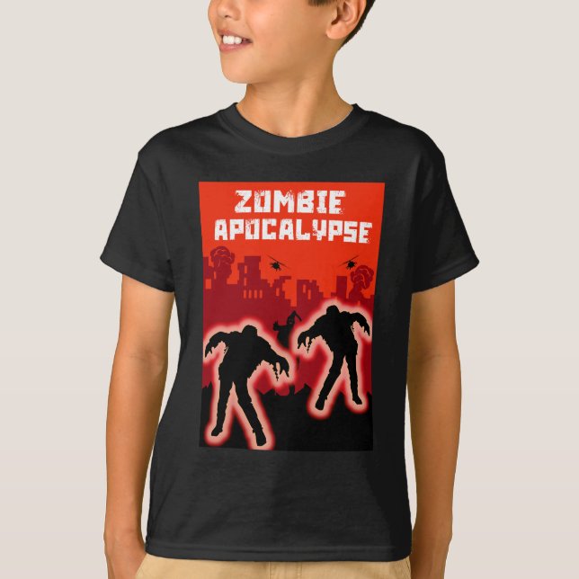 Camiseta Camisas de niños con apocalipsis zombi (Anverso)