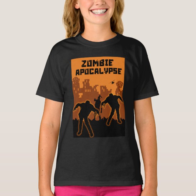 Camiseta Camisas de niños con apocalipsis zombi (Anverso)