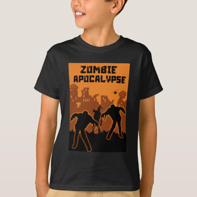 Camiseta Camisas de niños con apocalipsis zombi (Anverso)