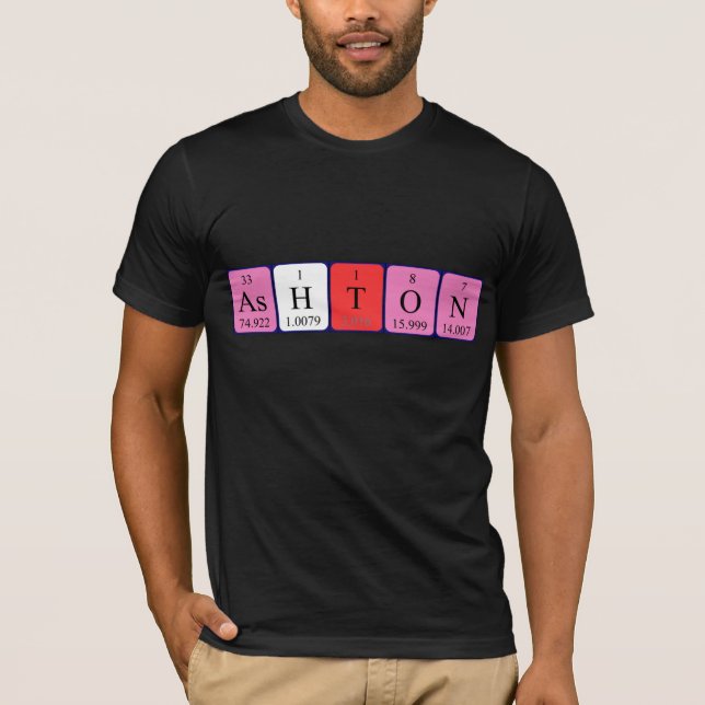 Camiseta Camisas de nombre de tabla periódica de Ashton (Anverso)