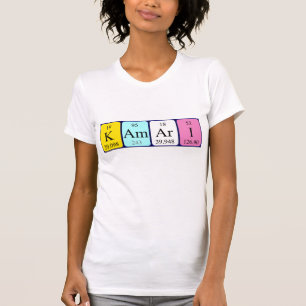 Camiseta Camisas de nombre de tabla periódica de Kamari