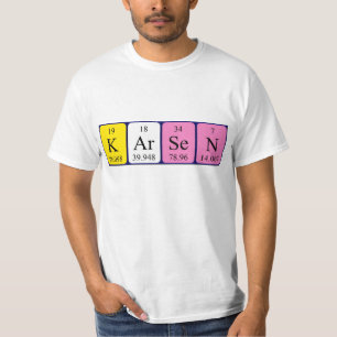 Camiseta Camisas de nombre de tabla periódica de Karsen
