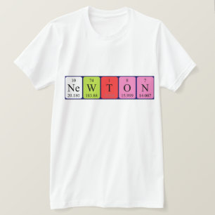 Camiseta Camisas de nombre de tabla periódica de Newton
