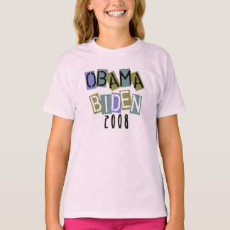 Camiseta Camisas de Obama Biden Block Letter para niños