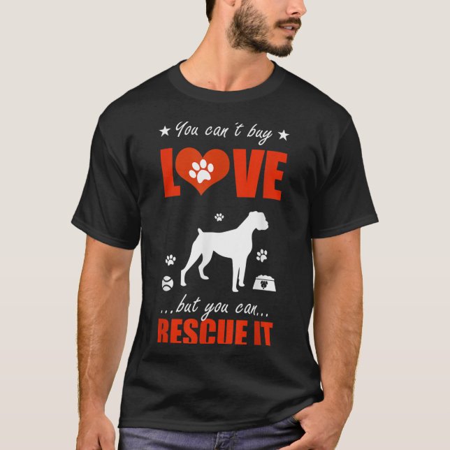 Camiseta Camisas de perro de Boxer - no puedes comprar amor (Anverso)
