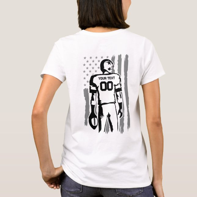 Camiseta Camisas de Personalizable de mamá de fútbol (Reverso)