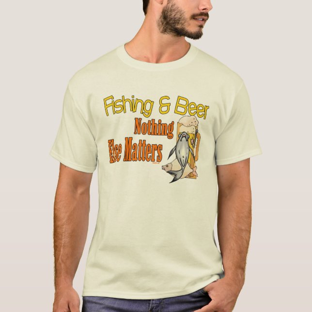 Camiseta Camisas de pesca y pesca de cerveza (Anverso)