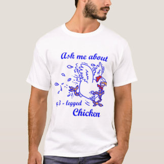 Camiseta Camisas de pollo azules de 3 patas para hombres