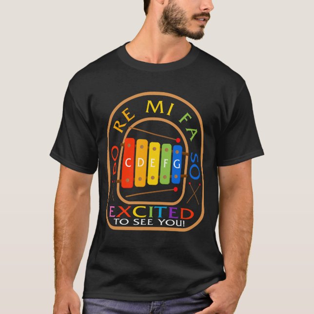 Camiseta Camisas de profesores de música, Do Re Mi FA tan e (Anverso)