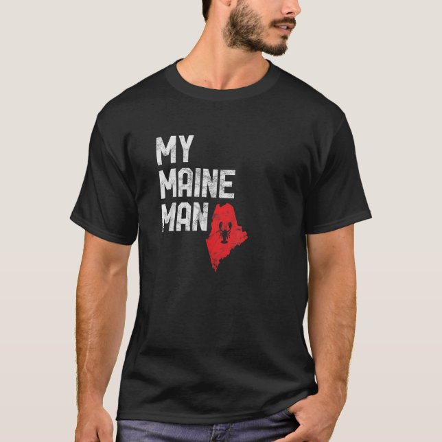 Camiseta Camisas de regalo rojas de mi hombre de Maine (Anverso)