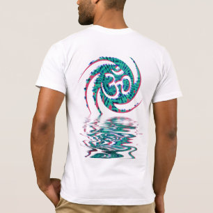 Camiseta Camisas de Rótulo Liquid Aqua Sanskrit OM