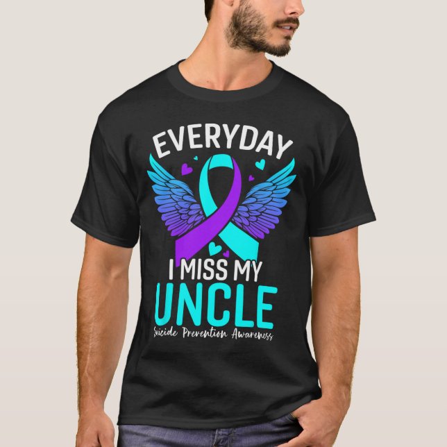 Camiseta Camisas de Sensibilización suicida Tío Prevención  (Anverso)