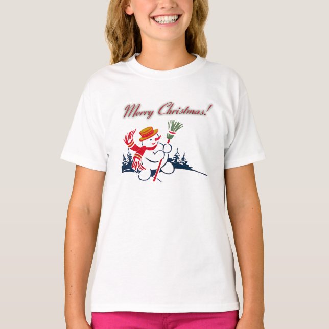 Camiseta Camisas de Snowman para los navidades (Anverso)
