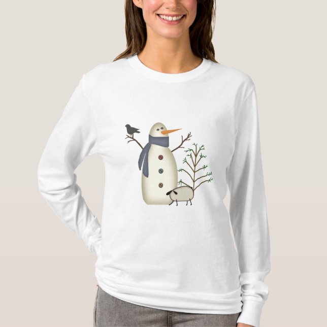 Camiseta Camisas de Snowman, primitivas del país (Anverso)