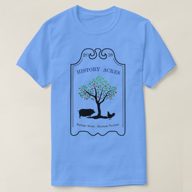 Camiseta Camisas de té azul de la historia de Acres  (Diseño del anverso)