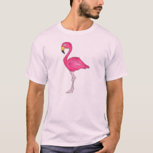 Camiseta Camisas de Tee de Pájaro Flamingo Tropical Rosa Fl